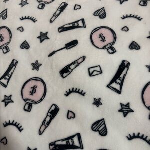Juicy Couture Pink and Black Makeup Pattern Blanket